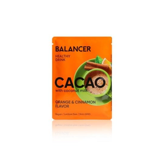 Какао Balancer на кокосовом молоке со вкусом «Апельсин и корица», 5 шт.